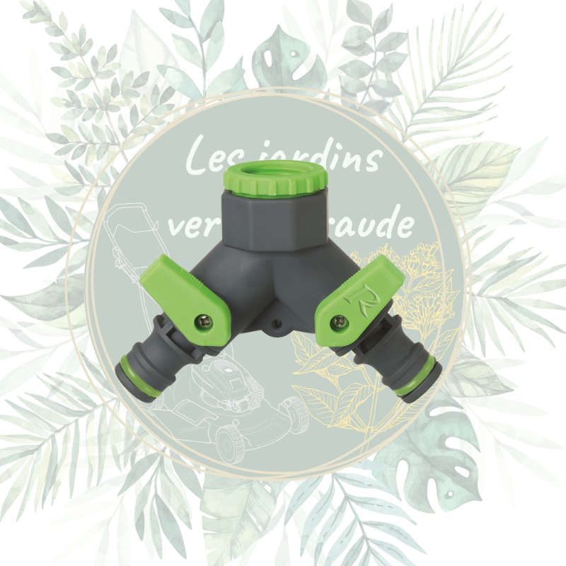 Nez de robinet 2 sorties 3/4" - 1/2"