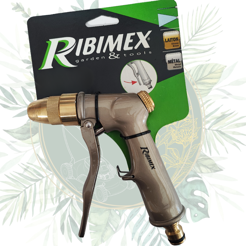 Pistolet d'arrosage métal/laiton jet réglable