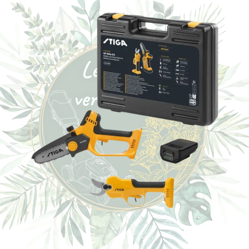 Kit sécateur et tronçonneuse à  main à  batterie 20V STIGA