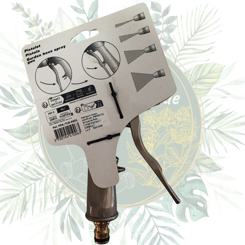Pistolet d'arrosage métal/laiton jet réglable